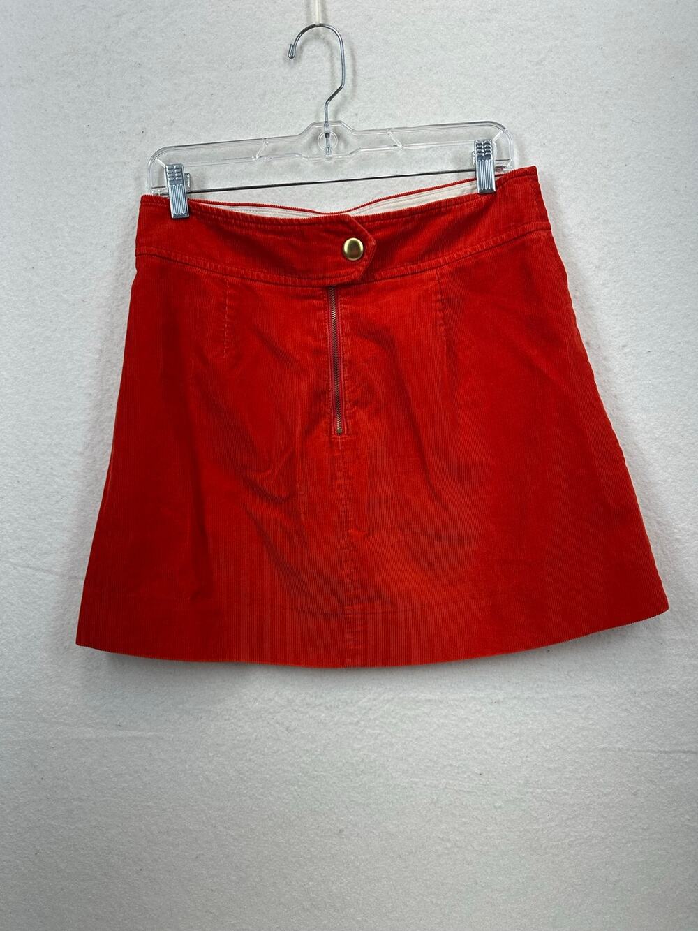 J. Crew Women's Corduroy Mini Skirt Red SZ 6 Preppy Casual